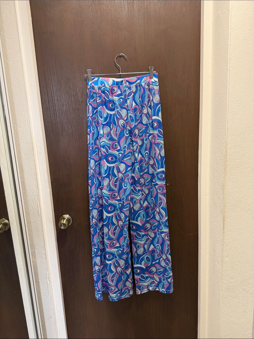ASOS Blue & Purple Abstract Wide-Leg Joggers